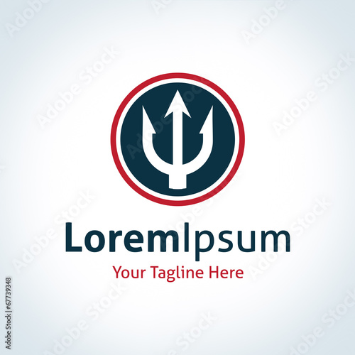 Trident strength circle brand logo icon vector template