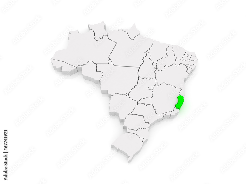 Map of Espirito Santo. Brazil.