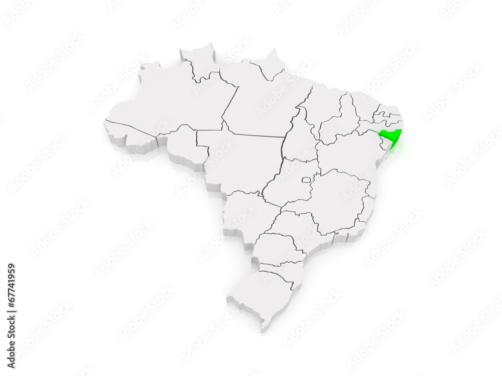Fototapeta premium Map of Alagoas. Brazil.