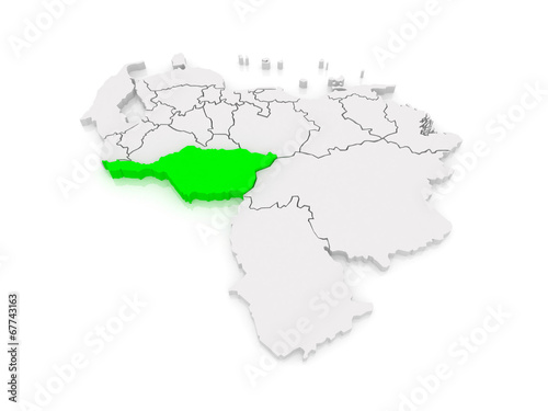 Map of Apure. Venezuela.