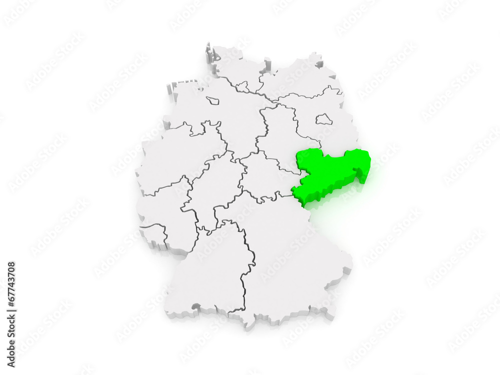 Fototapeta premium Map of Saxony. Germany.