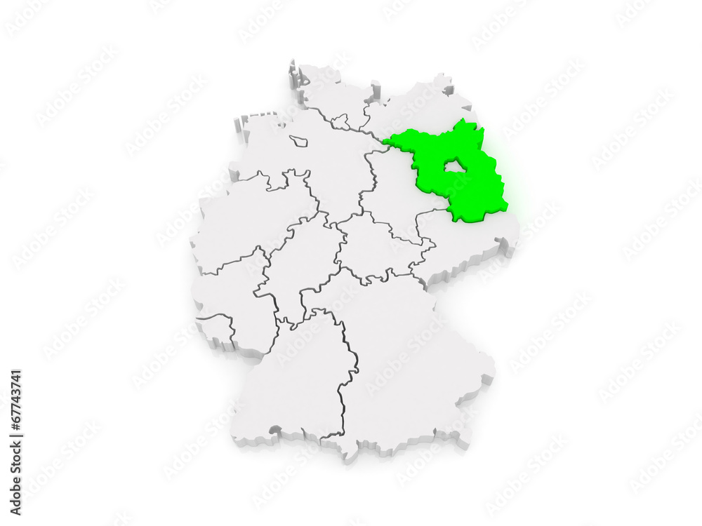 Map of Brandenburg. Germany.