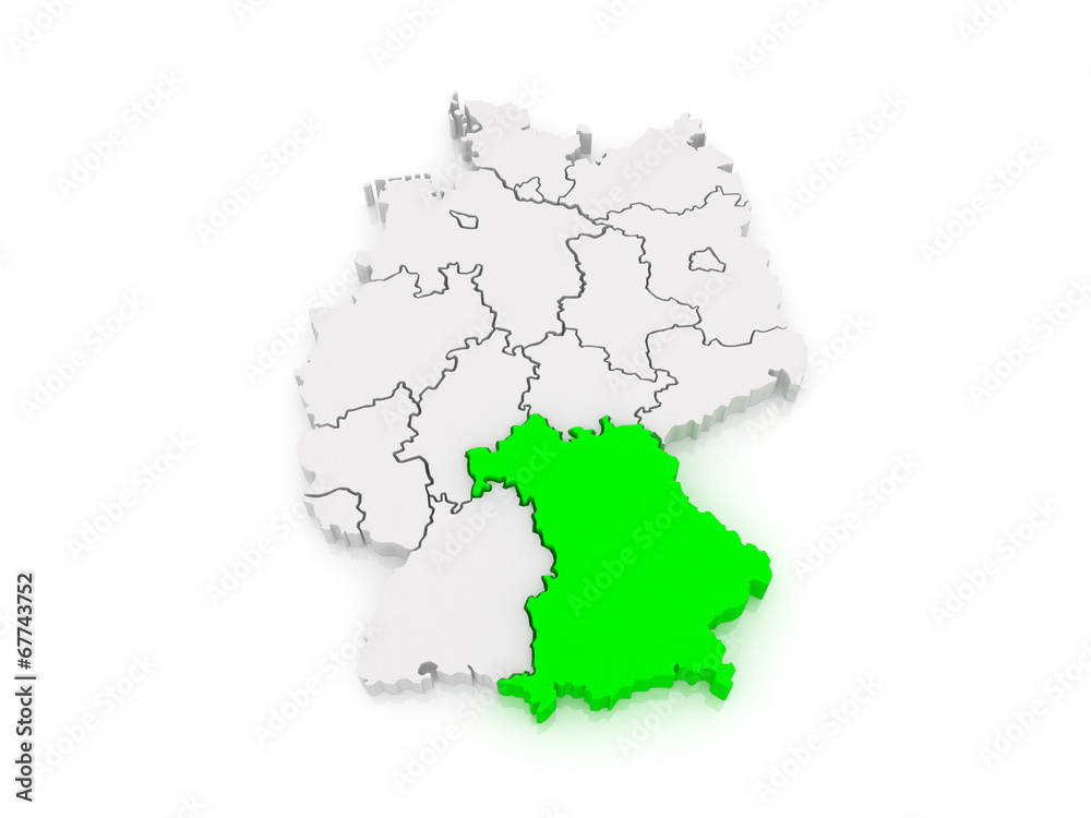 Map of Bavaria. Germany.