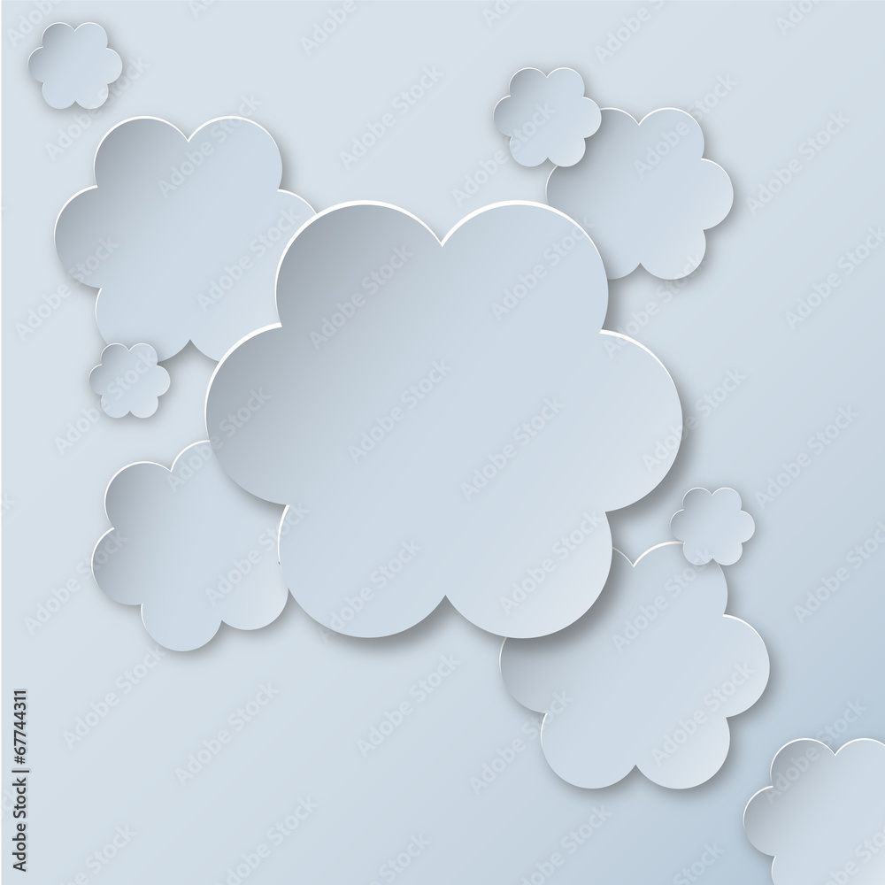 Obraz premium Paper banner blue daisy background