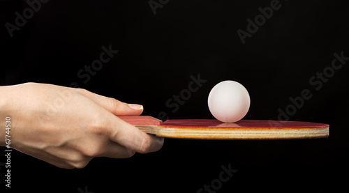 hands with racket and ball for table tennis
