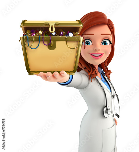 Young Doctor with treasure box photo