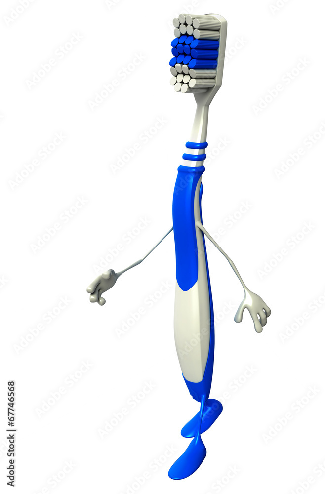 Toothbrush Character is walking Toothbrush Character is walking