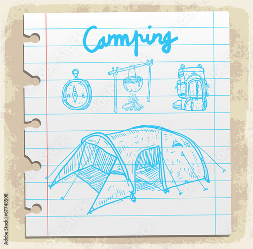 Camping doodle