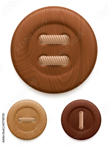 Set of 3 wood clothing buttons.