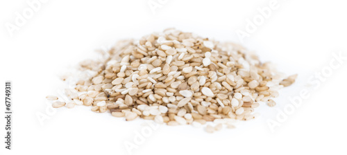 Heap of Sesame isolated on white