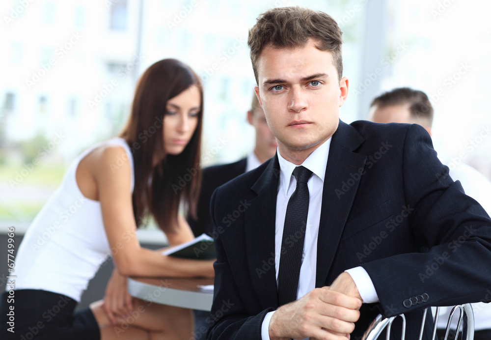 Happy smart business man