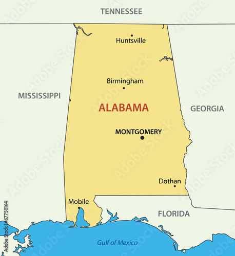 Alabama - vector map