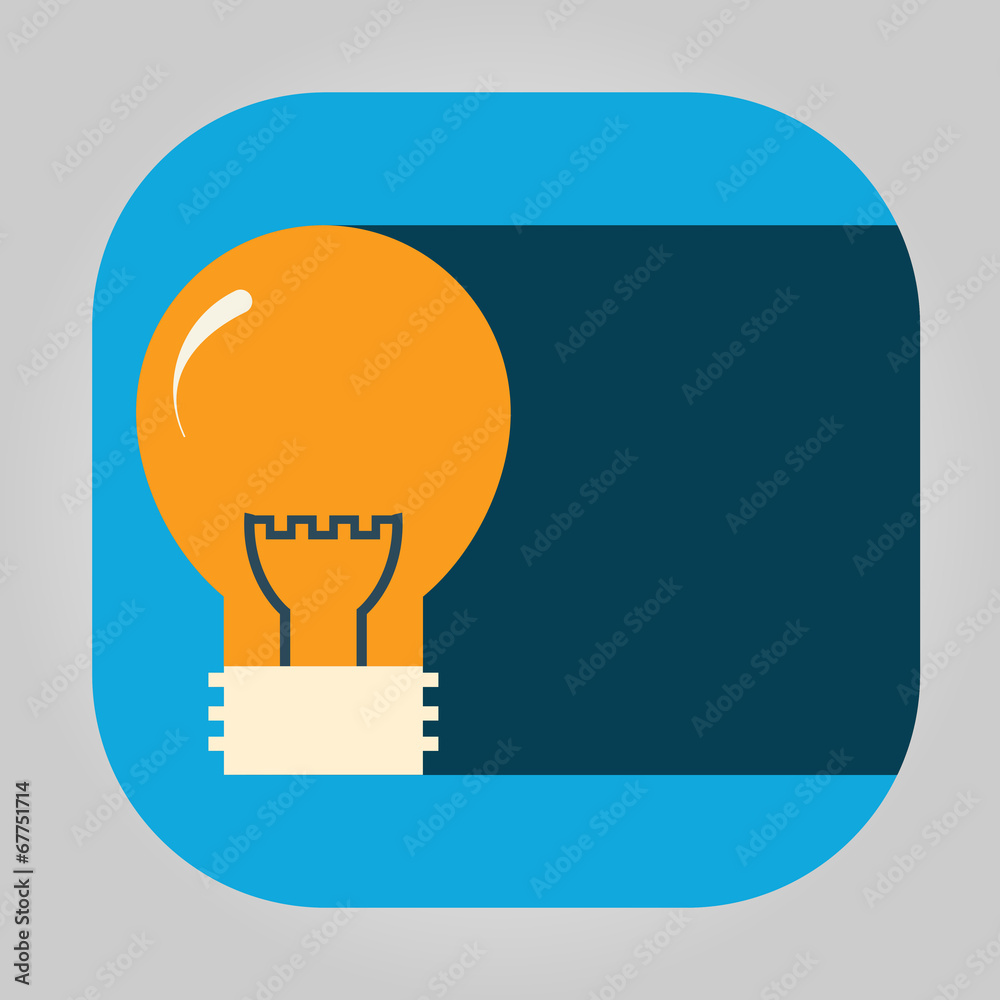 Icon glowing light bulb on a simple shield Icon glowing light bulb on a simple shield