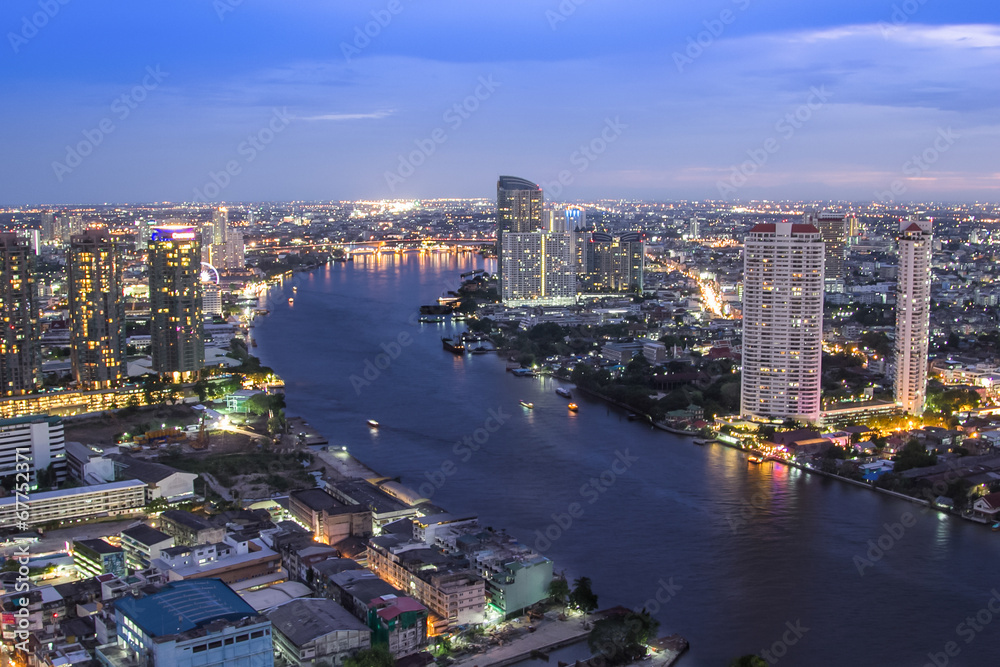 Obraz premium Bangkok city skyline Twilight time