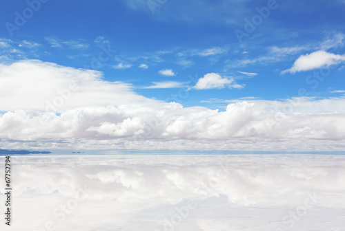 Кeflecting surface of the lake Salar de Uyuni, Bolivia