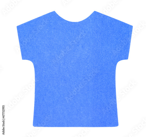 Flat blue T-shirt sticky note, isolated