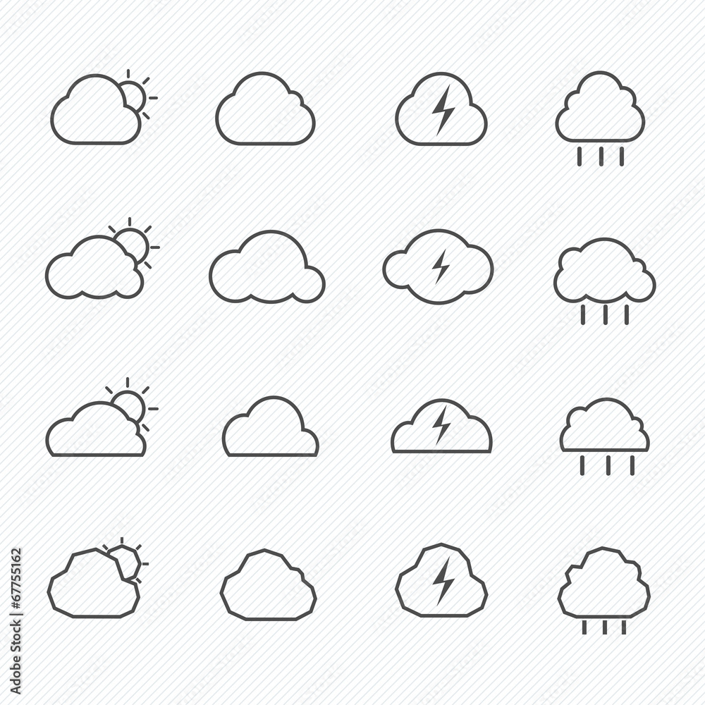 Cloud Weather Icons Set, vector illustration Cloud Weather Icons Set, vector illustration