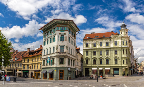 Hauptmann's House on Preseren Square in Ljubljana, Slovenia