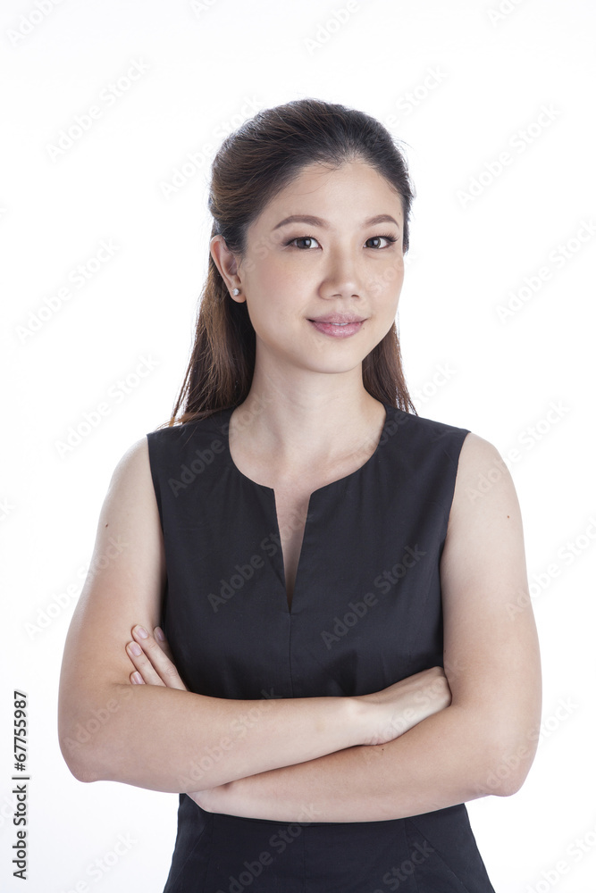 Portrait of happy young business woman isolated Portrait of happy young business woman isolated