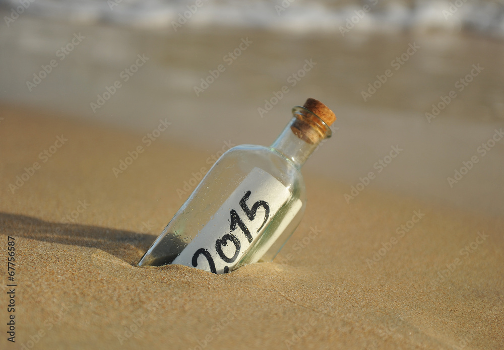 2015, bottle with a message 2015, bottle with a message