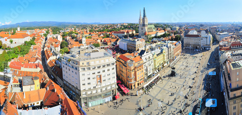 Croatian Zagreb aerial view photo
