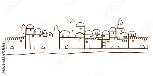 Middle East Town , OLd City, Illustration