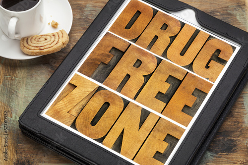 drug free zone in wood type photo