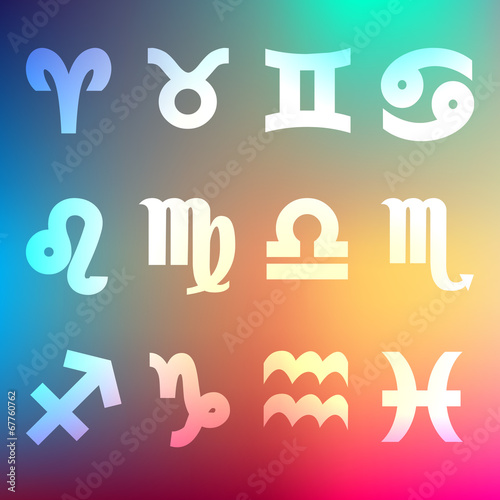 Zodiac Sternzeichen Horoskop Hintergrund Regenbogen