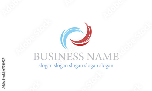 Logo abstrait bleu et rouge
