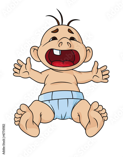 Screaming baby having a temper tantrum