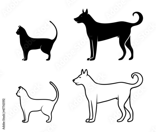 silhouette of pets