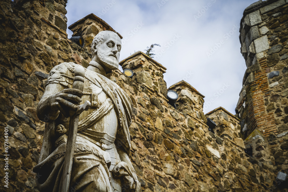 Fototapeta premium Carlos V sculpture, Tourism, Toledo, most famous city in spain