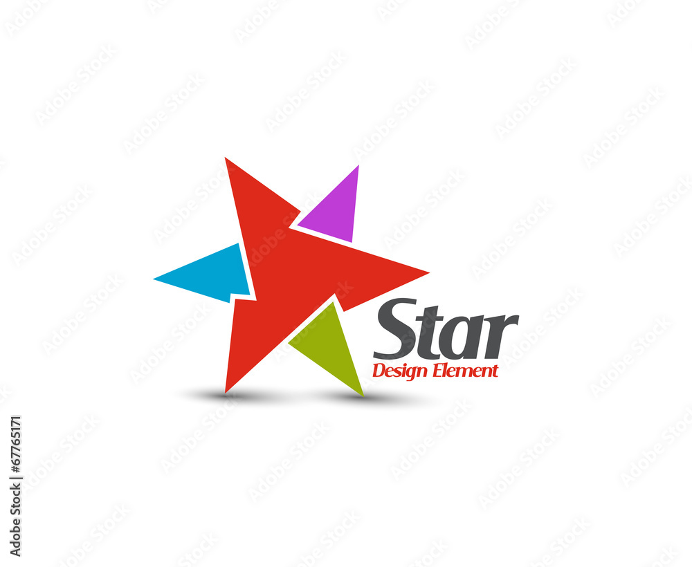 Fototapeta premium Colorful star icon, vector illustration