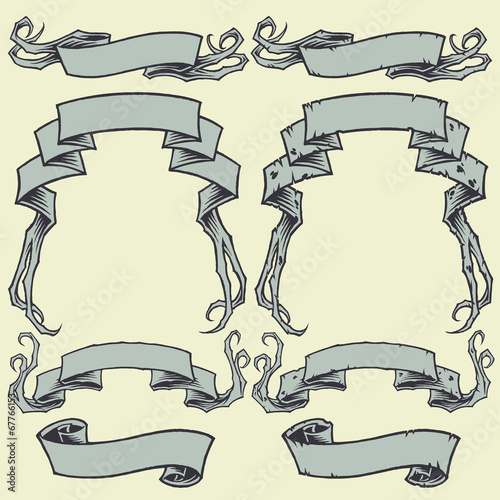 Ribbons and Damaged Ribbons set 01