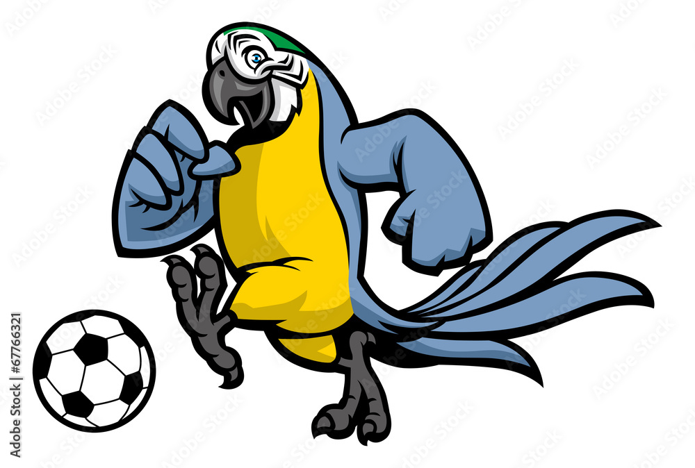 Obraz premium macaw bird soccer mascot