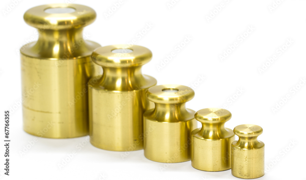 calibration weight set on white background calibration weight set on white background