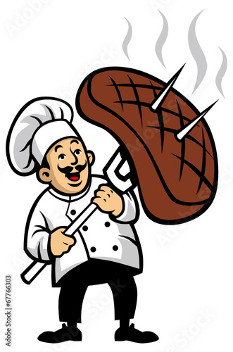 chef with a piece of steak