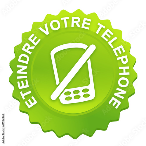 éteindre votre téléphone sur bouton web denté vert