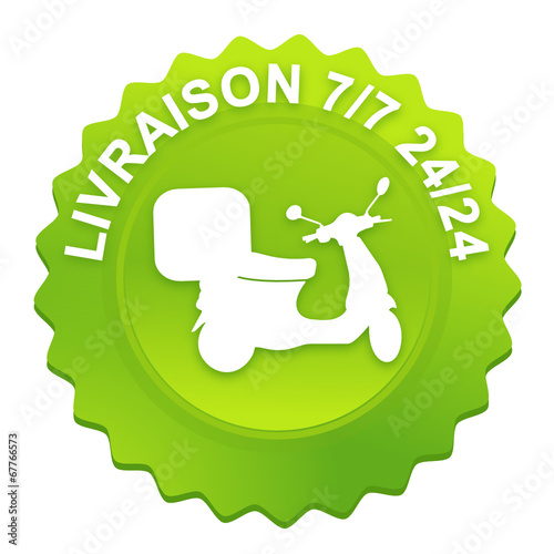 livraison 7 sur 7 sur bouton web denté vert