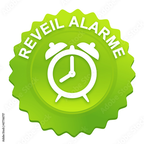 réveil alarme sur bouton web denté vert