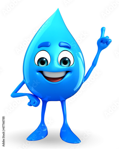 Water Drop Character is pointing