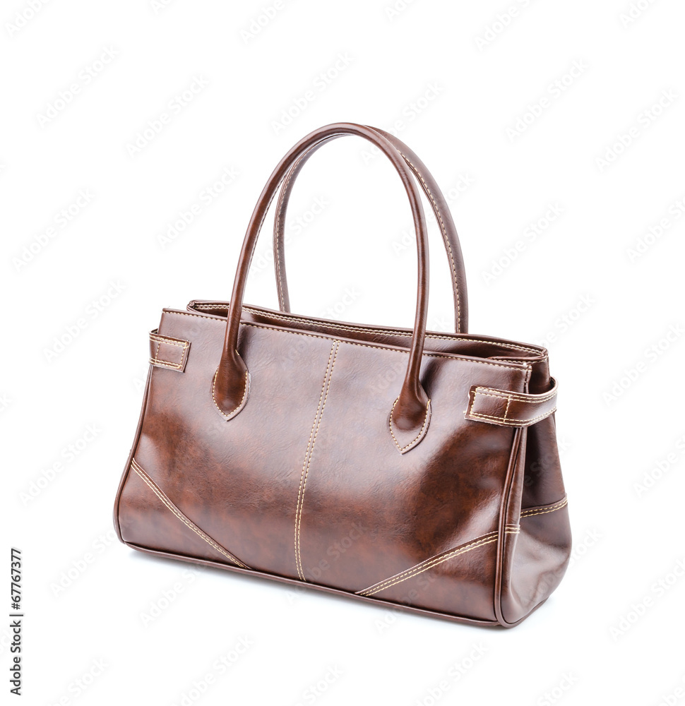 Woman leather bag isolated white background Woman leather bag isolated white background