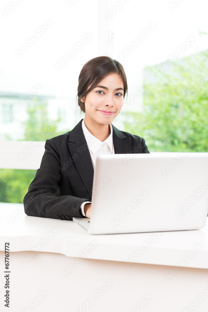 Business woman using computer laptop Business woman using computer laptop