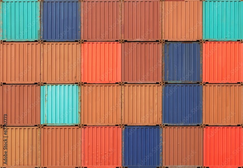 stacked of freight shipping containers at the docks stacked of freight shipping containers at the docks