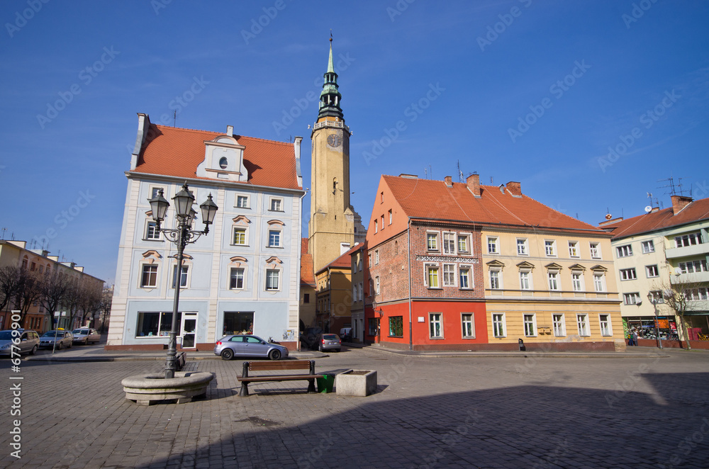 Town square in Brzeg, Poland