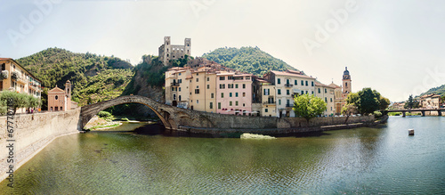 Panoramic view of Dolceacqua Italy.