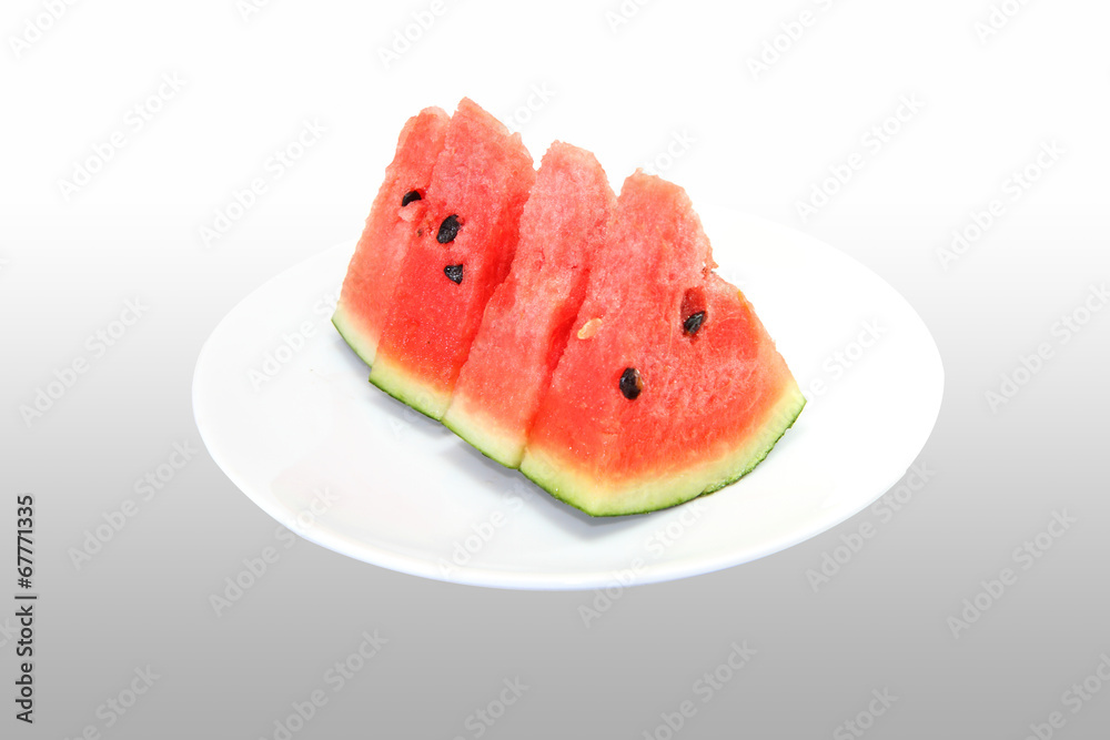 red watermelon /On the disk and tone background