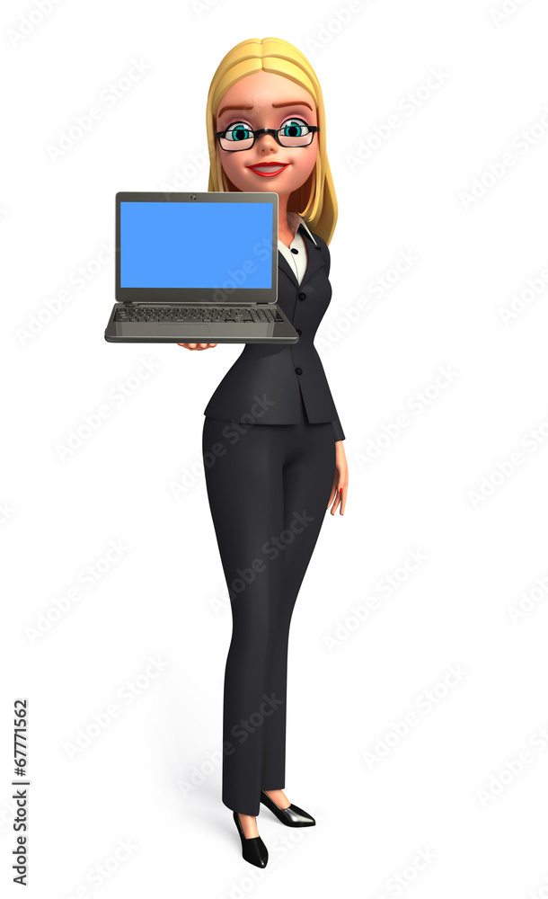 Young Business Woman with laptop Young Business Woman with laptop