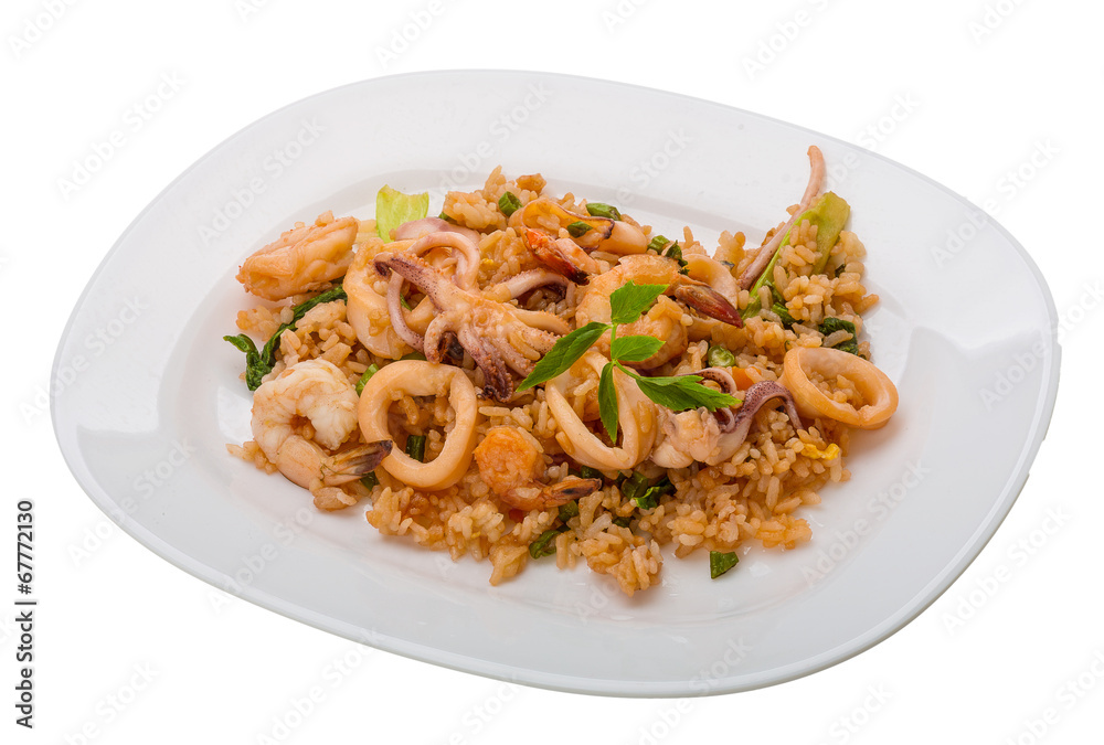 Rice with seafood