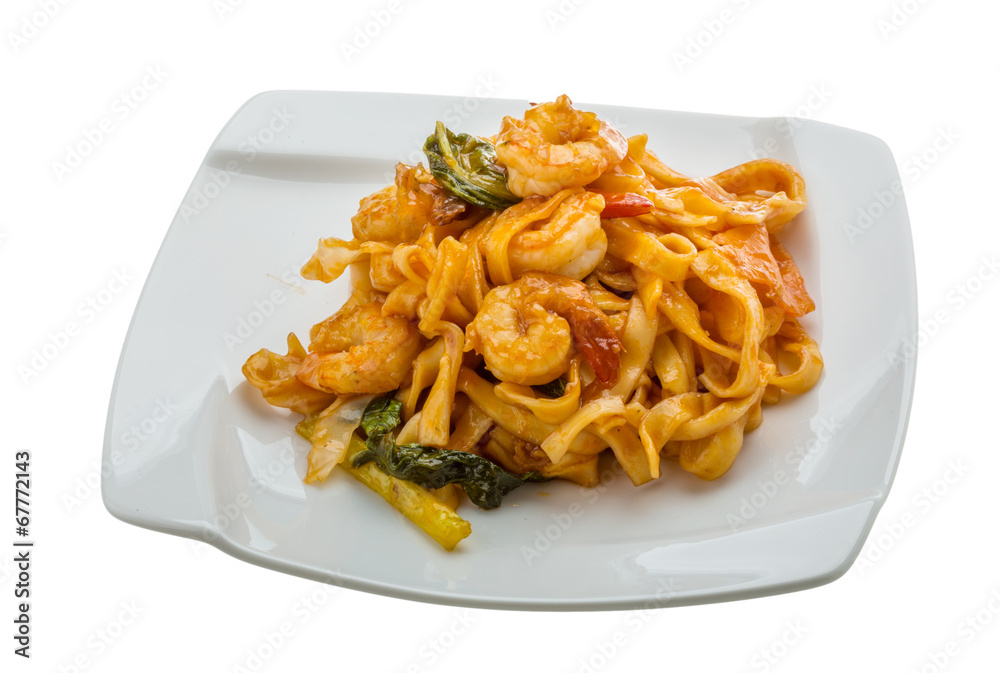 Fried noodles with shrimps Fried noodles with shrimps